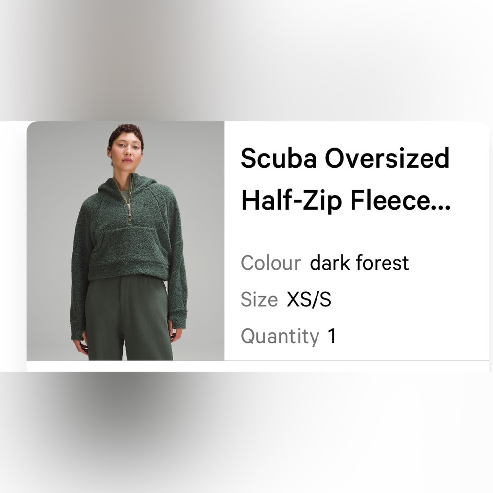 Lululemon NWT green scuba hooded fleece